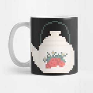 Pixel art tea pot cottage gamer core strawberries Mug